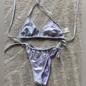Metallic Purple Bikini Set!